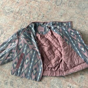 Blank NYC Pink and Blue Striped Quilted Jacket